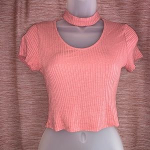 Blush Crop top with choker